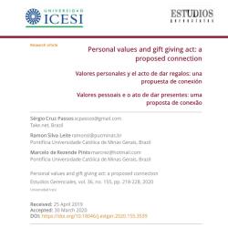 personal values and gift giving act:proposed connection